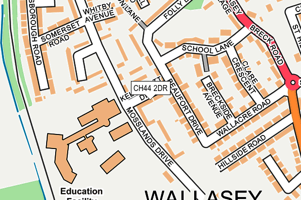 CH44 2DR map - OS OpenMap – Local (Ordnance Survey)