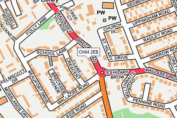 CH44 2EB map - OS OpenMap – Local (Ordnance Survey)