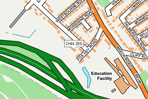 CH44 2EG map - OS OpenMap – Local (Ordnance Survey)