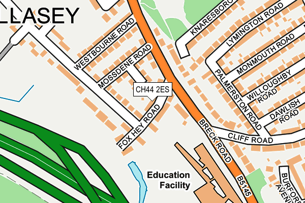 CH44 2ES map - OS OpenMap – Local (Ordnance Survey)