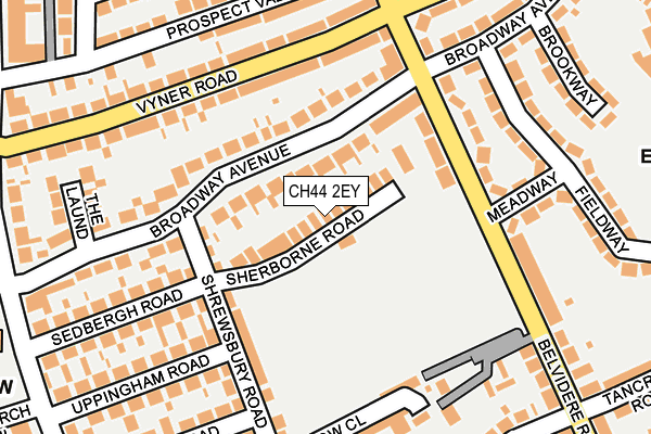CH44 2EY map - OS OpenMap – Local (Ordnance Survey)