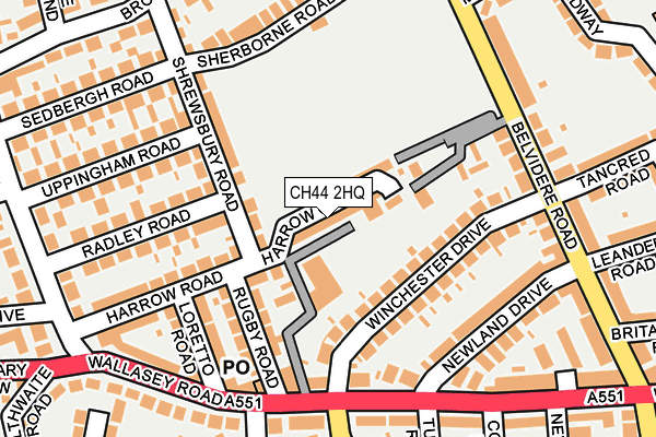 CH44 2HQ map - OS OpenMap – Local (Ordnance Survey)