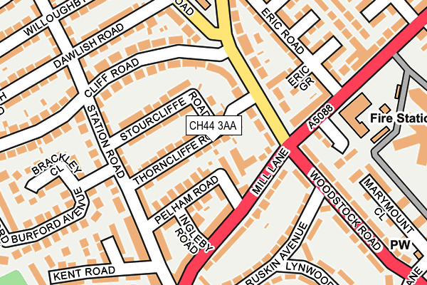 CH44 3AA map - OS OpenMap – Local (Ordnance Survey)