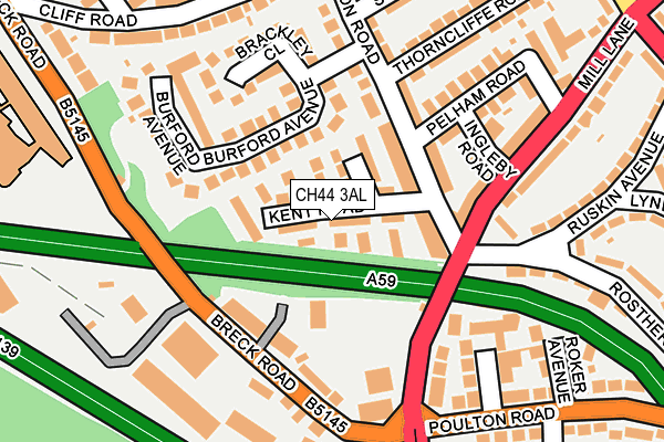 CH44 3AL map - OS OpenMap – Local (Ordnance Survey)