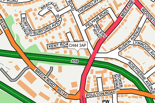 CH44 3AP map - OS OpenMap – Local (Ordnance Survey)