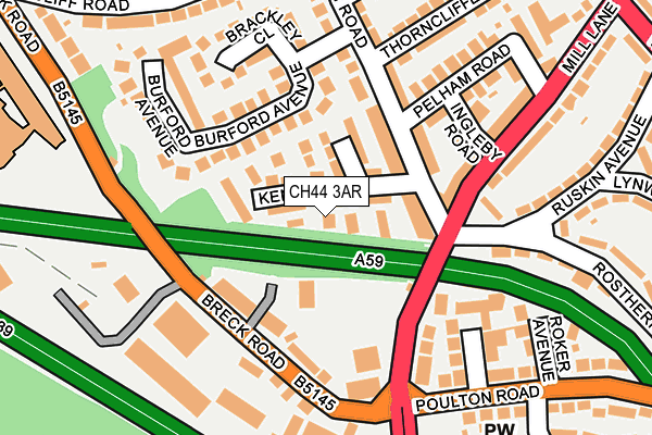 CH44 3AR map - OS OpenMap – Local (Ordnance Survey)