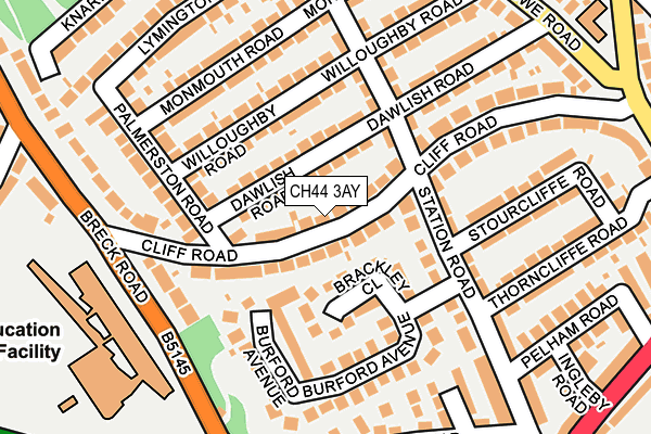 CH44 3AY map - OS OpenMap – Local (Ordnance Survey)