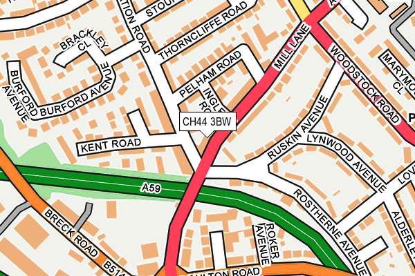 CH44 3BW map - OS OpenMap – Local (Ordnance Survey)