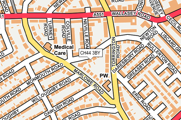 CH44 3BY map - OS OpenMap – Local (Ordnance Survey)