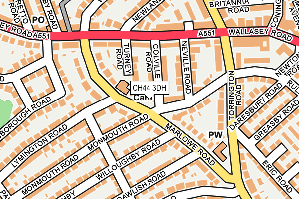 CH44 3DH map - OS OpenMap – Local (Ordnance Survey)