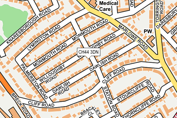 CH44 3DN map - OS OpenMap – Local (Ordnance Survey)