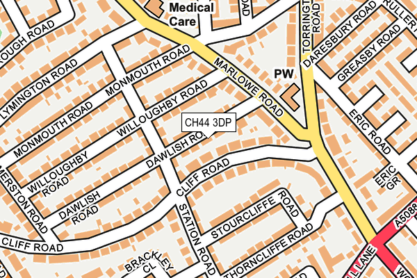 CH44 3DP map - OS OpenMap – Local (Ordnance Survey)
