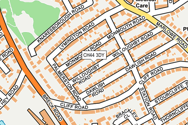 CH44 3DY map - OS OpenMap – Local (Ordnance Survey)