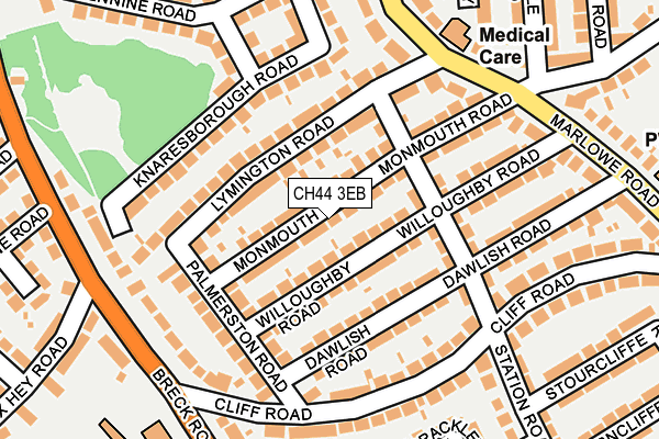 CH44 3EB map - OS OpenMap – Local (Ordnance Survey)