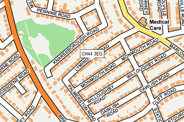 CH44 3EG map - OS OpenMap – Local (Ordnance Survey)