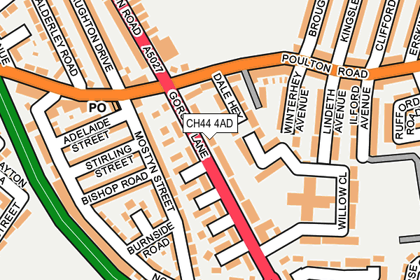 CH44 4AD map - OS OpenMap – Local (Ordnance Survey)