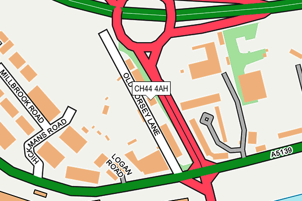 CH44 4AH map - OS OpenMap – Local (Ordnance Survey)