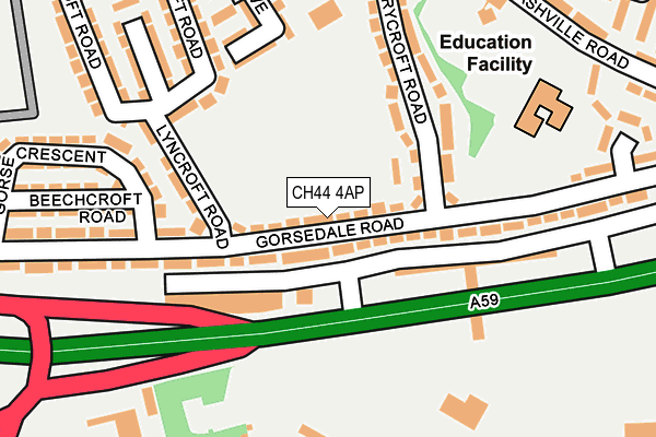 CH44 4AP map - OS OpenMap – Local (Ordnance Survey)