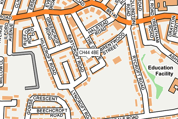 CH44 4BE map - OS OpenMap – Local (Ordnance Survey)
