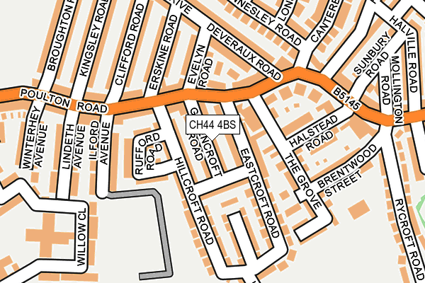 CH44 4BS map - OS OpenMap – Local (Ordnance Survey)