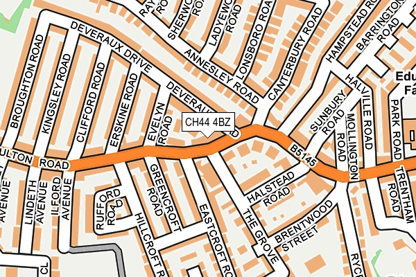 CH44 4BZ map - OS OpenMap – Local (Ordnance Survey)