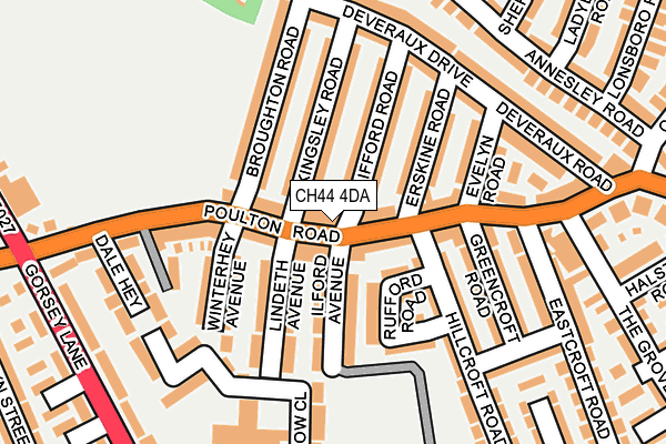 CH44 4DA map - OS OpenMap – Local (Ordnance Survey)