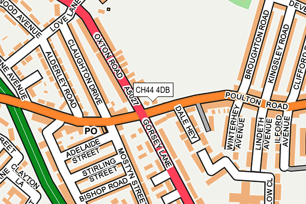 CH44 4DB map - OS OpenMap – Local (Ordnance Survey)