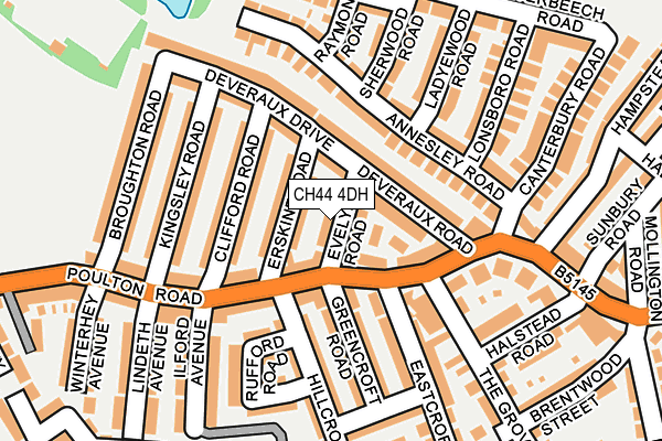 CH44 4DH map - OS OpenMap – Local (Ordnance Survey)