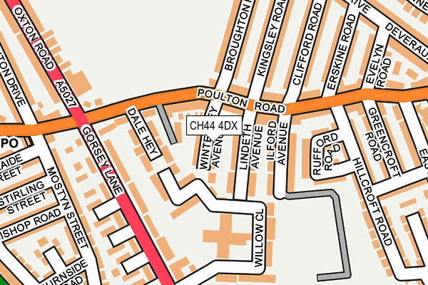 CH44 4DX map - OS OpenMap – Local (Ordnance Survey)