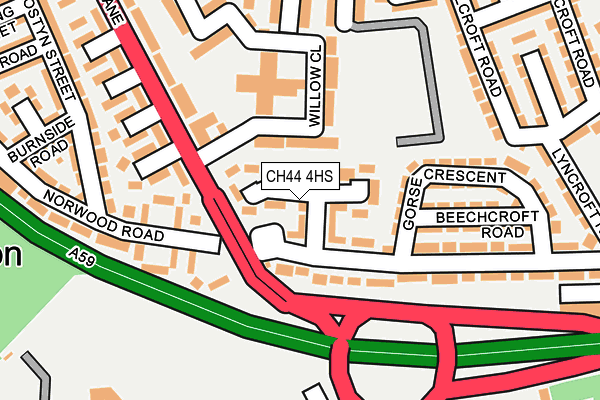 CH44 4HS map - OS OpenMap – Local (Ordnance Survey)