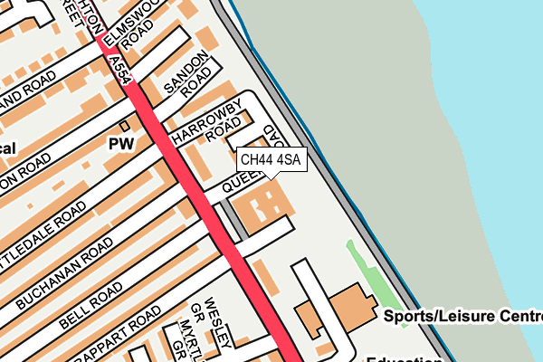 CH44 4SA map - OS OpenMap – Local (Ordnance Survey)