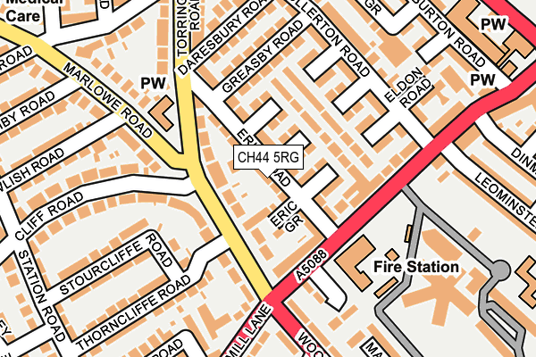 CH44 5RG map - OS OpenMap – Local (Ordnance Survey)