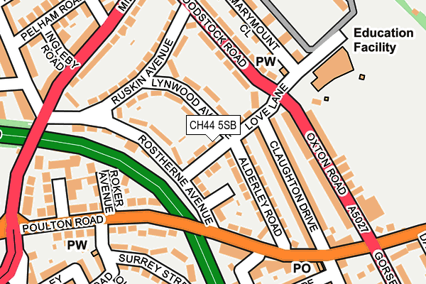 CH44 5SB map - OS OpenMap – Local (Ordnance Survey)
