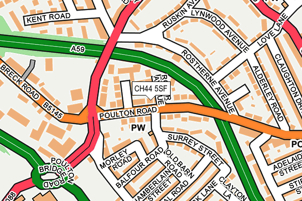 CH44 5SF map - OS OpenMap – Local (Ordnance Survey)