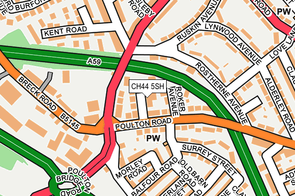 CH44 5SH map - OS OpenMap – Local (Ordnance Survey)