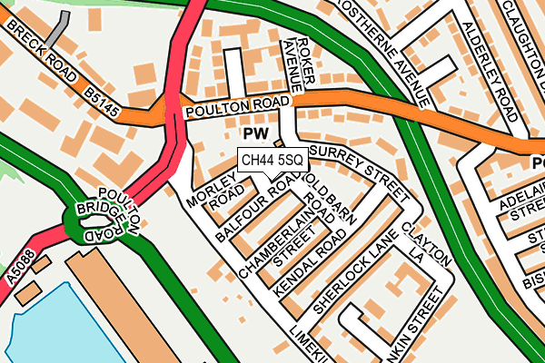 CH44 5SQ map - OS OpenMap – Local (Ordnance Survey)