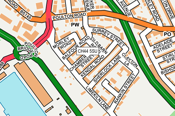 CH44 5SU map - OS OpenMap – Local (Ordnance Survey)