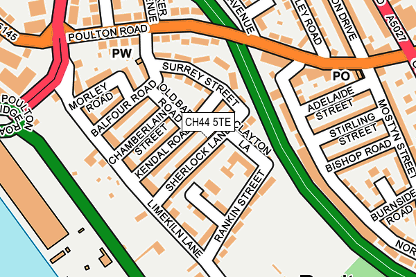 CH44 5TE map - OS OpenMap – Local (Ordnance Survey)