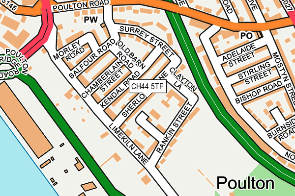 CH44 5TF map - OS OpenMap – Local (Ordnance Survey)