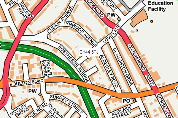 CH44 5TJ map - OS OpenMap – Local (Ordnance Survey)