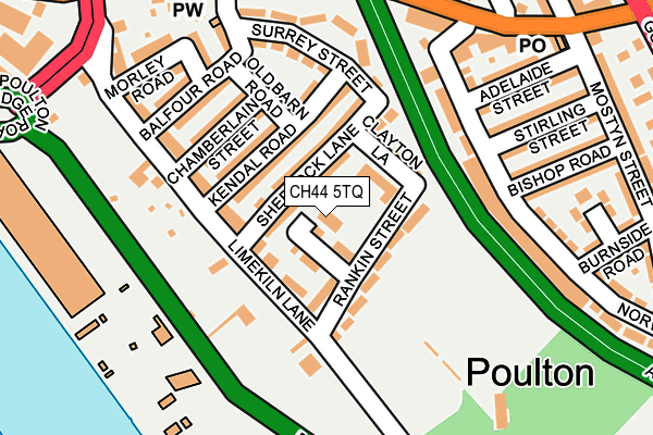 CH44 5TQ map - OS OpenMap – Local (Ordnance Survey)