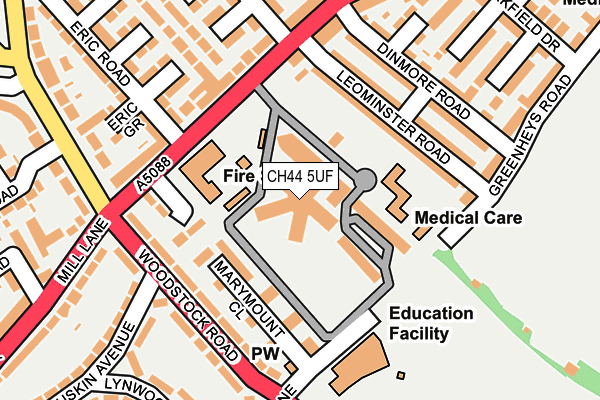 CH44 5UF map - OS OpenMap – Local (Ordnance Survey)