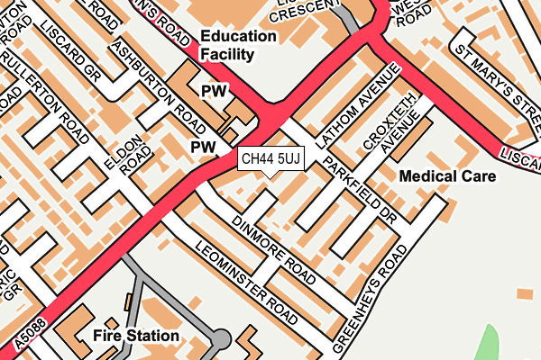 CH44 5UJ map - OS OpenMap – Local (Ordnance Survey)