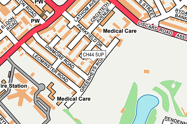 CH44 5UP map - OS OpenMap – Local (Ordnance Survey)