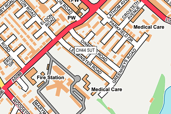 CH44 5UT map - OS OpenMap – Local (Ordnance Survey)