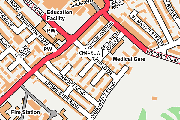 CH44 5UW map - OS OpenMap – Local (Ordnance Survey)