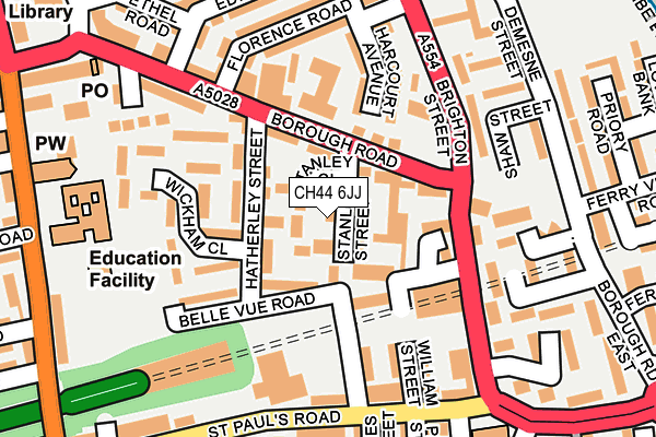 CH44 6JJ map - OS OpenMap – Local (Ordnance Survey)