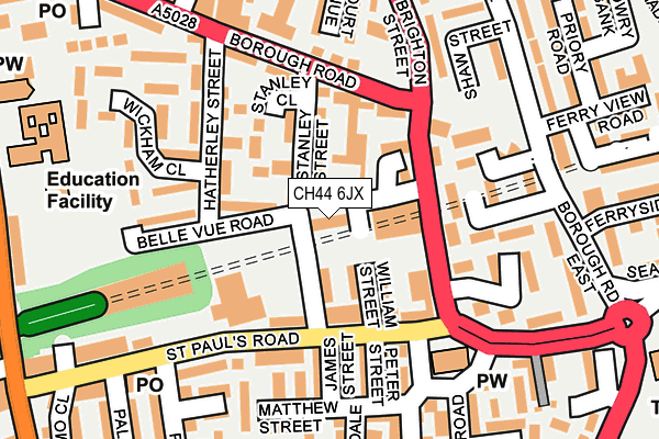 CH44 6JX map - OS OpenMap – Local (Ordnance Survey)