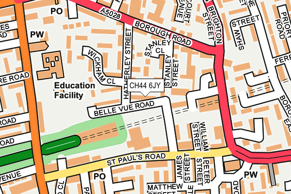 CH44 6JY map - OS OpenMap – Local (Ordnance Survey)