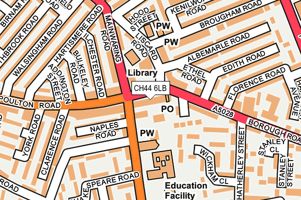 CH44 6LB map - OS OpenMap – Local (Ordnance Survey)